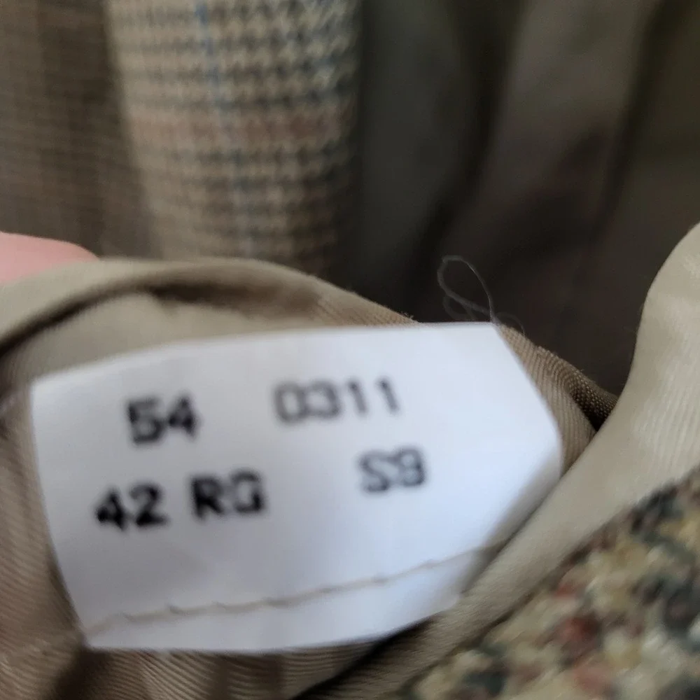 Brooks Brothers 42R Green Tan Houndstooth Wool‎ Sport Coat Menswear Blazer USA